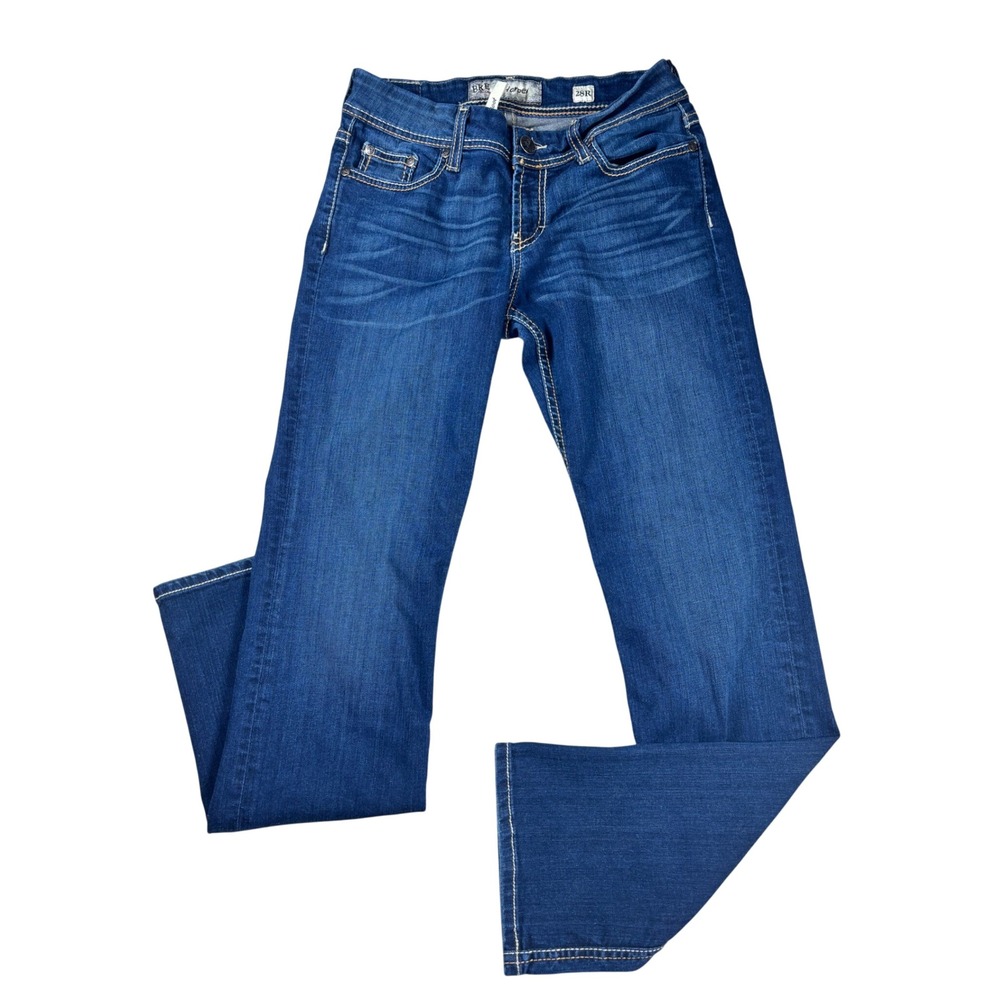 BKE Harper Bootcut Jeans Womens 28R Medium Wash Denim Blue Contrast Stitch